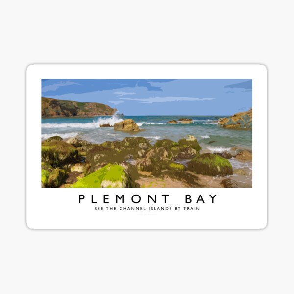 Plemont Bay (Railway Poster) Sticker