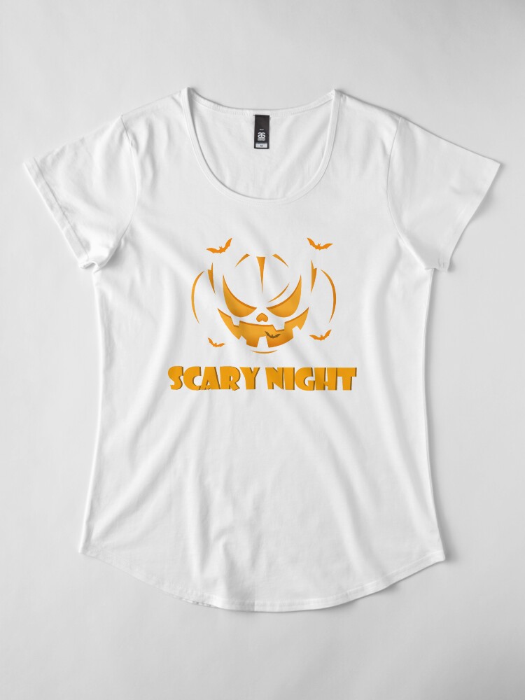 Alternate view of Halloween SCARY NIGHT Premium Scoop T-Shirt