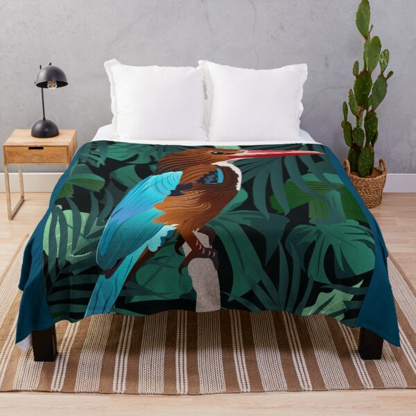 Item preview, Kingfisher and tropical leaves background designed and sold by DBkaushal.