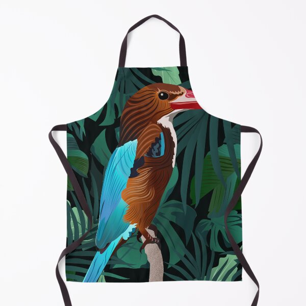 Aperçu de l'œuvre Kingfisher et fond de feuilles tropicales créée et vendue par DBkaushal.