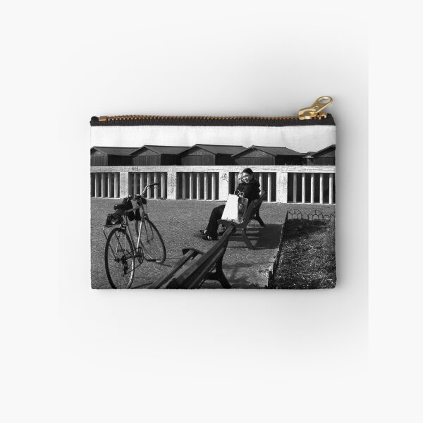 Item preview, Ostia seafront: benches, bicycle, women sitting on the bench designed and sold by Giuseppe Cocco.
