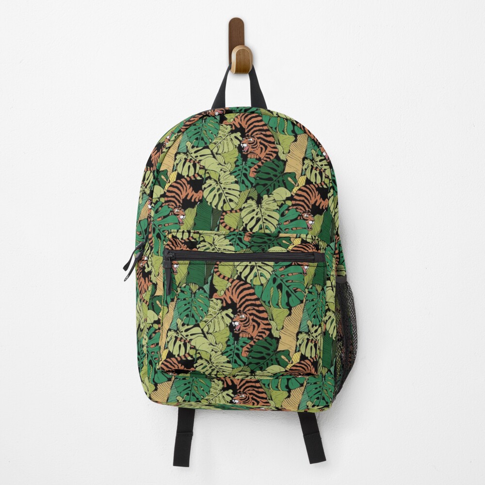Tiger in the wild pattern Backpack