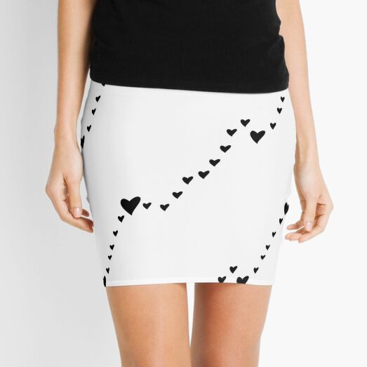Black floating hearts Mini Skirt