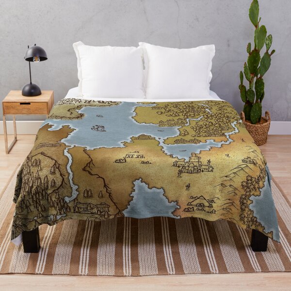 Old World Classic Map Throw Blanket
