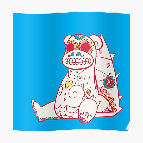 Slowbro Pokemuerto | Pokemon & Day of The Dead Mashup Poster