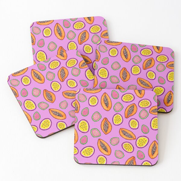 Item preview, Tropical Papaya, Guava and Passion Fruit Pattern designed and sold by Harriet Linton.