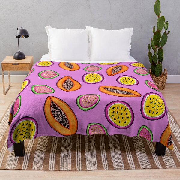 Item preview, Tropical Papaya, Guava and Passion Fruit Pattern designed and sold by Harriet Linton.