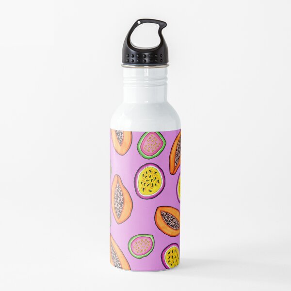Tropical Papaya, Guava and Passion Fruit Pattern Water Bottle