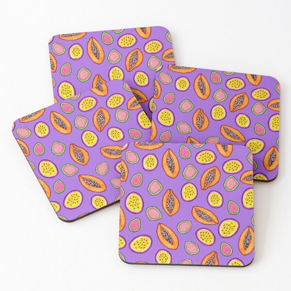 Item preview, Tropical Papaya, Guava and Passion Fruit Pattern designed and sold by Harriet Linton.