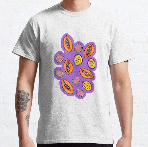 Tropical Papaya, Guava and Passion Fruit Pattern Classic T-Shirt