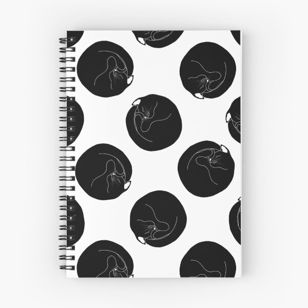 Item preview, Black Sleepy Kitties on White Background Pattern designed and sold by AlicjaCurioseur.
