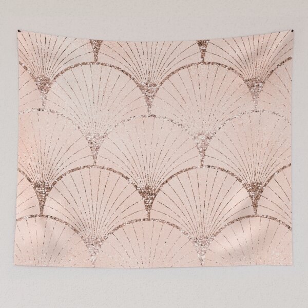 Item preview, Art Deco elegance - rose gold glitter fan designed and sold by RoseAesthetic.