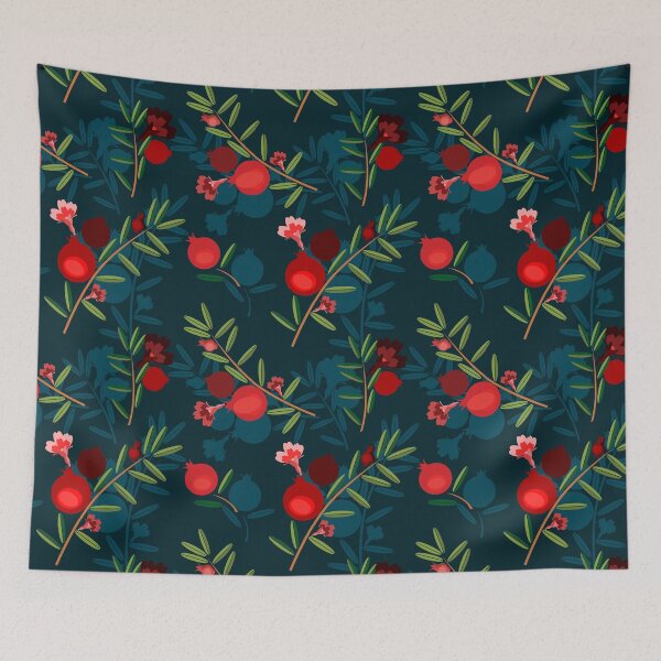Item preview, Blue & Red Pomegranates designed and sold by lanolga.