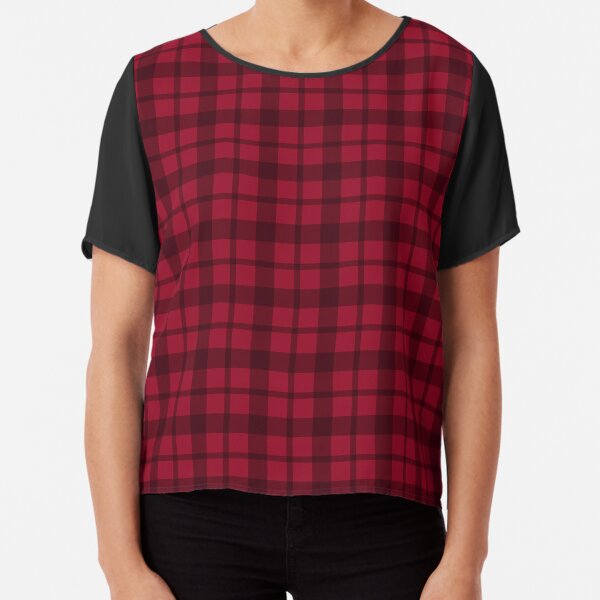 Red plaid Chiffon Top