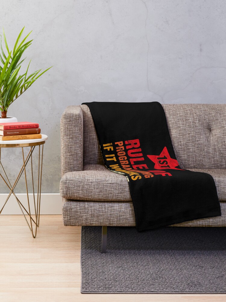 Thumbnail 2 of 6, Throw Blanket, Programming Developer Computer Scientist Geek Coder Script design designed and sold by A-Fashion.