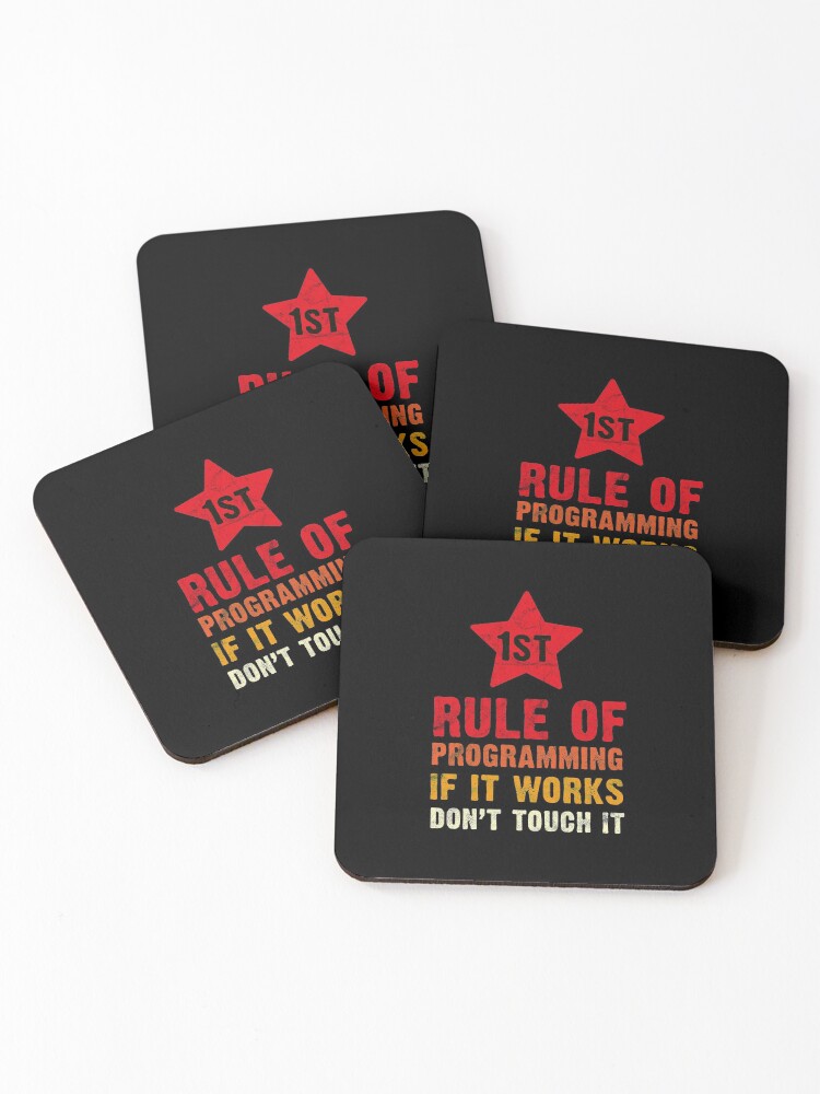 Thumbnail 1 of 5, Coasters (Set of 4), Programming Developer Computer Scientist Geek Coder Script design designed and sold by A-Fashion.