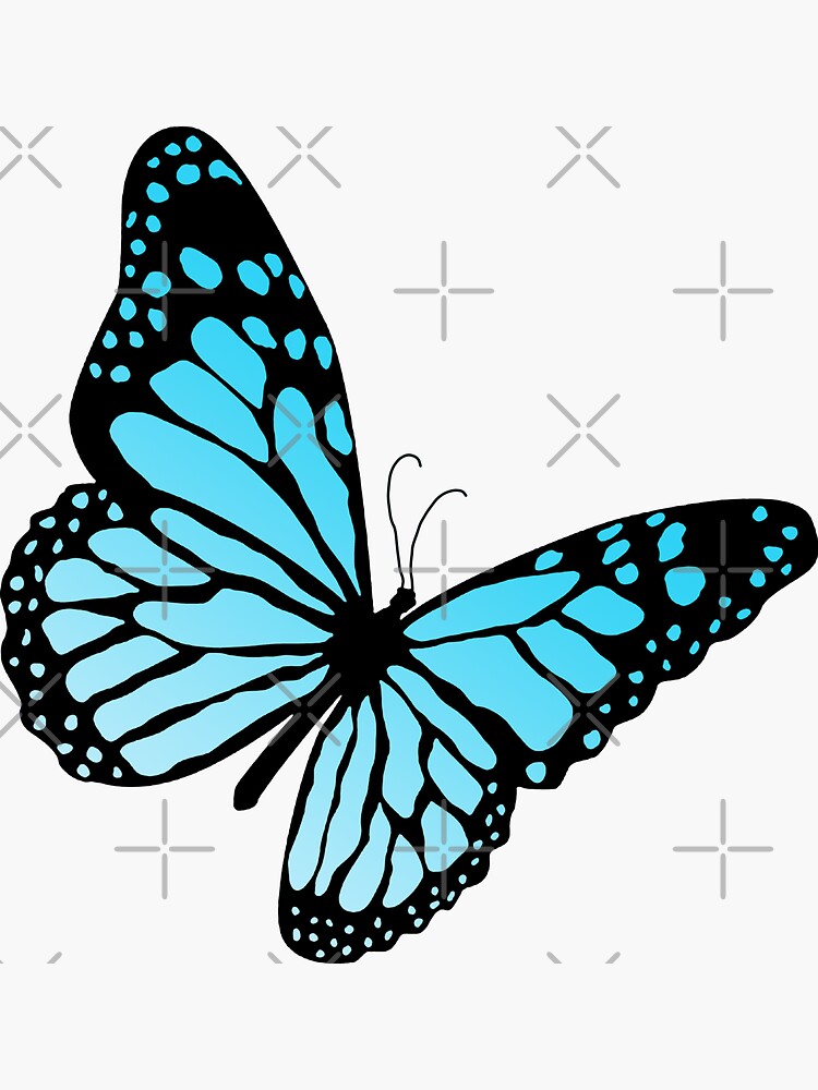"light blue monarch butterfly " Sticker by Narniax Redbubble