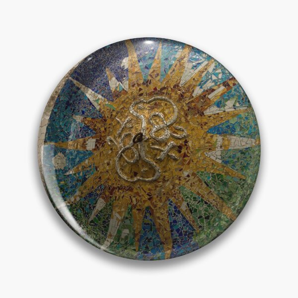 Item preview, Stylized Sun - Antoni Gaudi Ceiling Medallion at Hypostyle Room in Park Guell - Right Vertical designed and sold by Georgia Mizuleva.