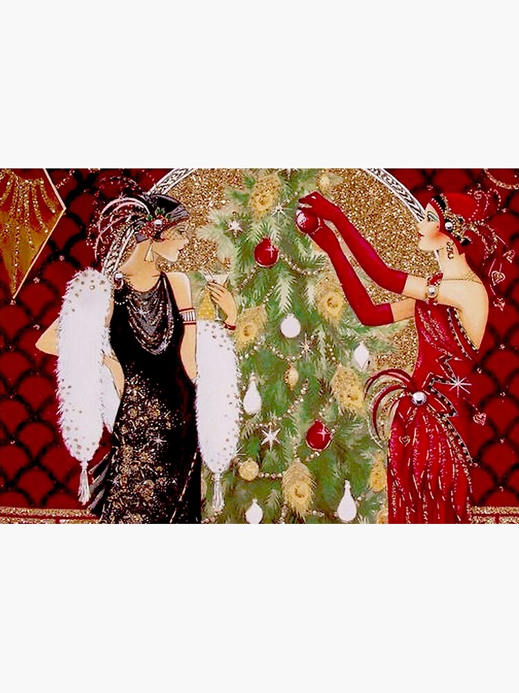 FLAPPERS : Vintage Decorating A Christmas Tree Print by posterbobs