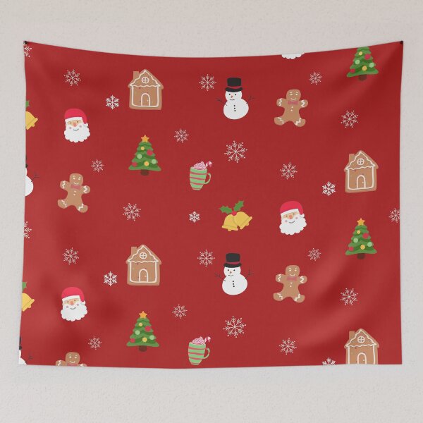 Item preview, Christmas home dekor pattern with santa, snowman, gingerbread, christmastree designed and sold by Branjos.