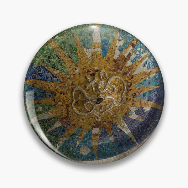 Item preview, Stylized Sun - Antoni Gaudi Ceiling Medallion at Hypostyle Room in Park Guell - Right Horizontal designed and sold by Georgia Mizuleva.