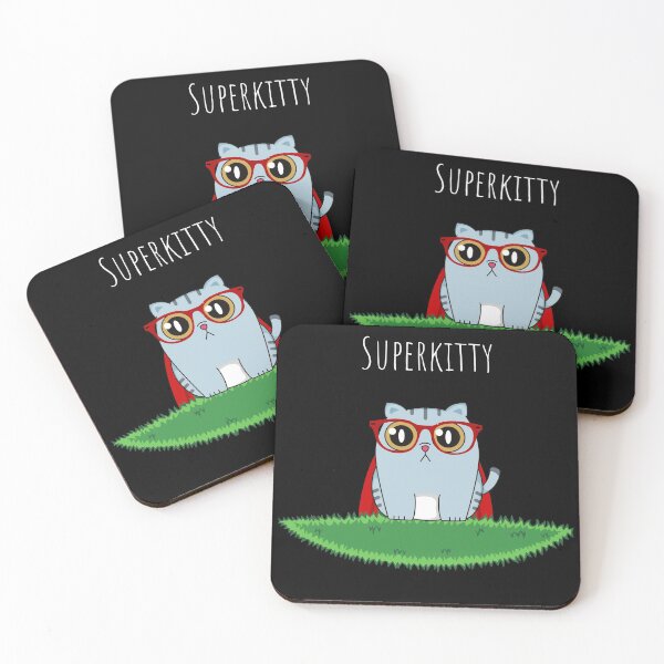 Item preview, Superkitty Cute Cat with Glasses and Cape designed and sold by Mesyo.