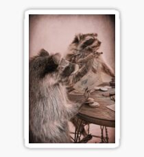 Two raccoons playing poker Sticker