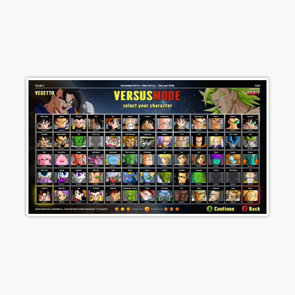 DB Multiverse Character Select Screen Sticker by ChillerTyp