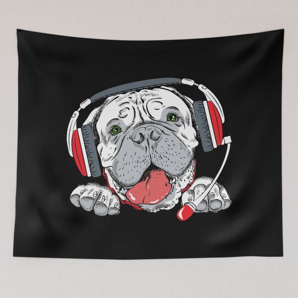 Item preview, Cute Bullmastiff in headphones designed and sold by kalud-zoldyck.