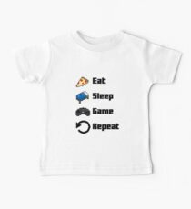 Eat, Sleep, Game, Repeat! 8bit Baby Tee
