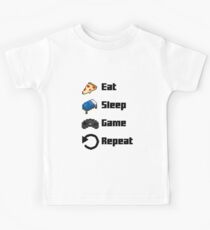Eat, Sleep, Game, Repeat! 8bit Kids Tee