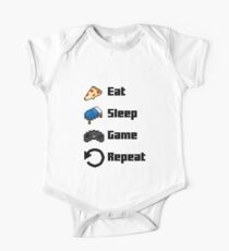 Eat, Sleep, Game, Repeat! 8bit One Piece - Short Sleeve