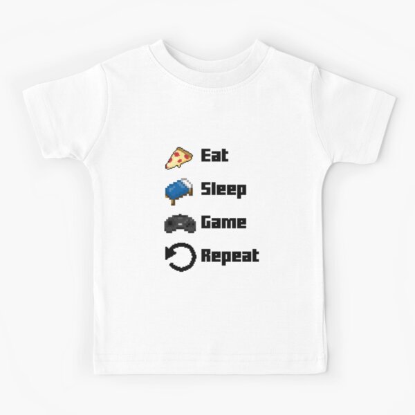Eat, Sleep, Game, Repeat! 8bit Kids T-Shirt