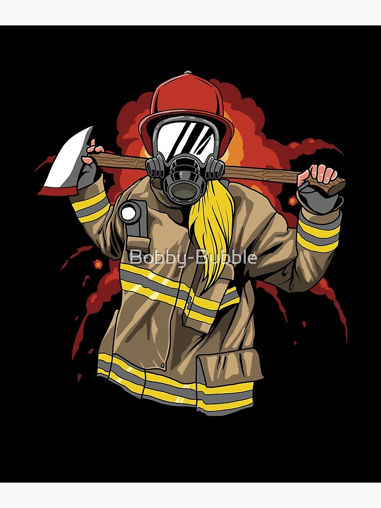 Firefighter Fire Department Thin Red Line Firewoman Premium Matte ...