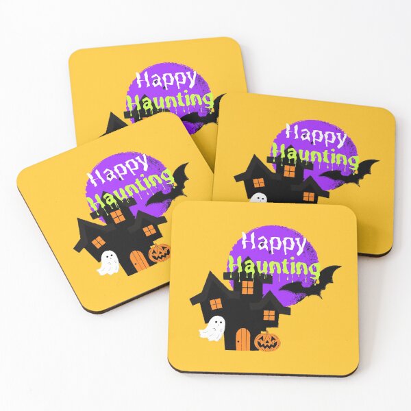 Item preview, Happy haunting | Haunted house with ghost,pumpkin,bats designed and sold by BloompodDesigns.