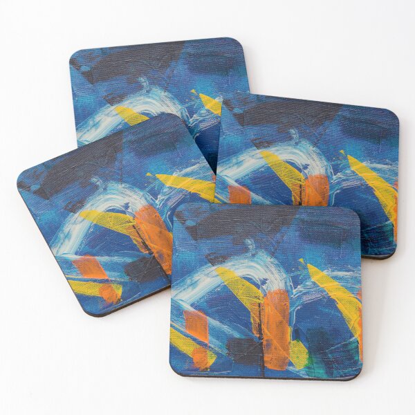 Item preview, Modern Yellow Orange Navy Blue Abstract designed and sold by IamTrending.