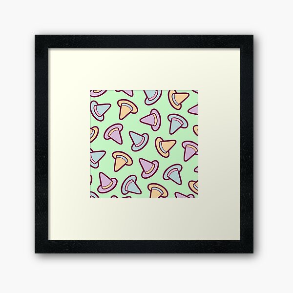 Halloween Witches Hat Pattern in Pastels Framed Art Print