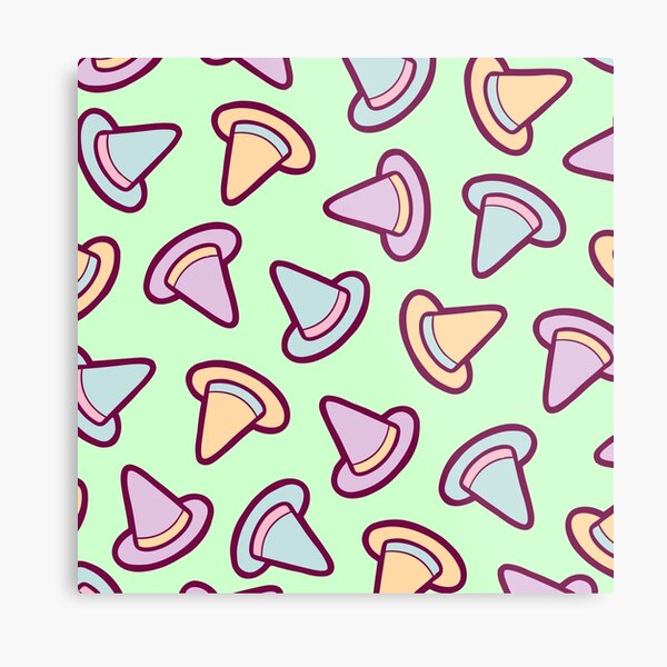 Halloween Witches Hat Pattern in Pastels Metal Print
