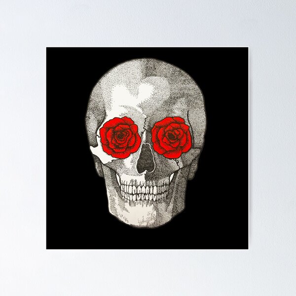 Item preview, Skull with Rose Eyes designed and sold by AngusHillsArt.