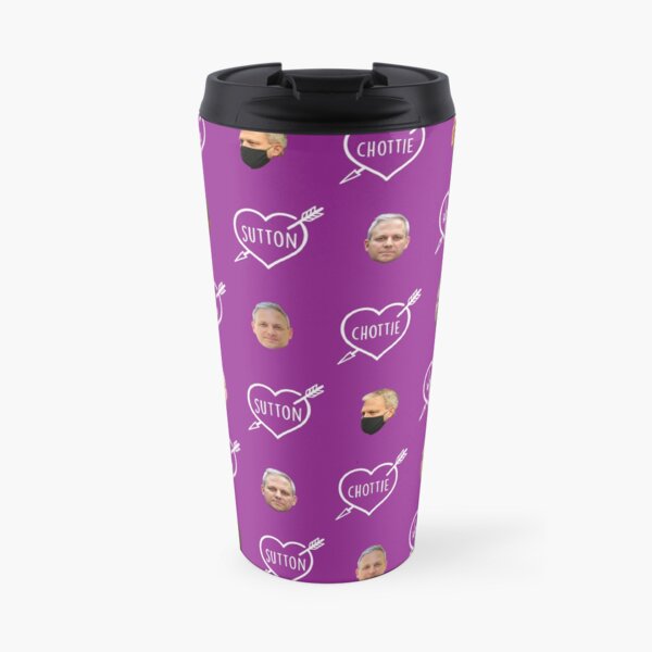 Brett Sutton - Face and Hearts Pattern Travel Mug