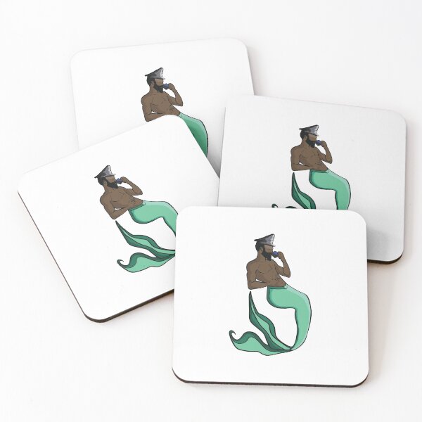 Item preview, Leather Merman Sipping Tea - Person of Colour designed and sold by TheLexyHeart.