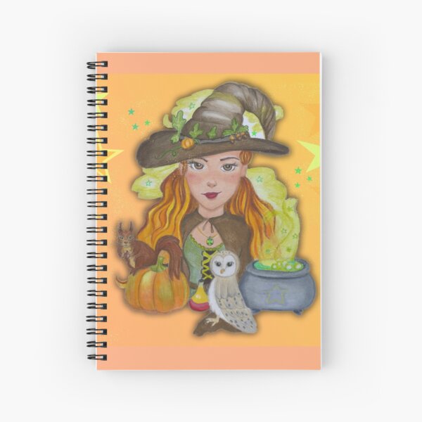 witch autumn pumpkin Spiral Notebook