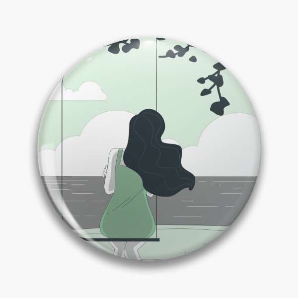 Item preview, Woman alone on swing by the sea designed and sold by Chams0609.