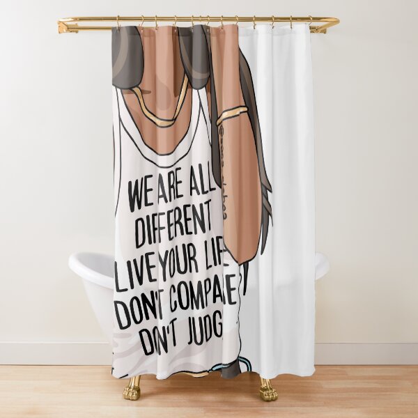 Don't judge by Sasa Elebea Shower Curtain