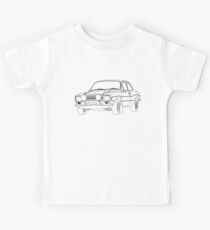 1970 Ford Escort RS2000 Fast and Furious Paul Walker's car Black Outline no fill. Kids Tee