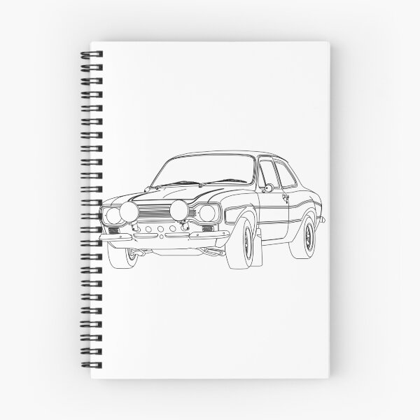 Item preview, 1970 Ford Escort RS2000 Fast and Furious Paul Walker's car Black Outline no fill. designed and sold by Adamasage.
