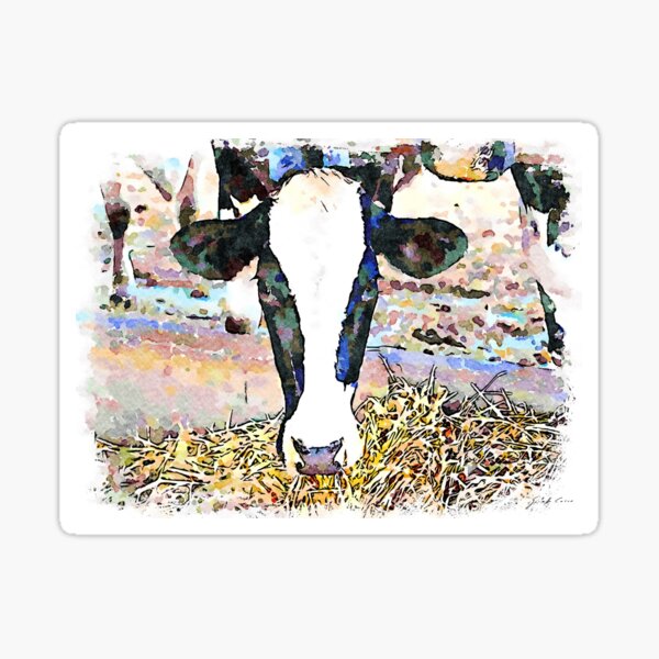 "Cow in the stall" Sticker for Sale by giuseppecocco Redbubble