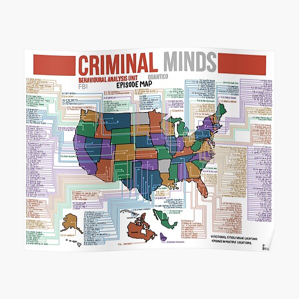 Criminal Minds Episode Map Poster