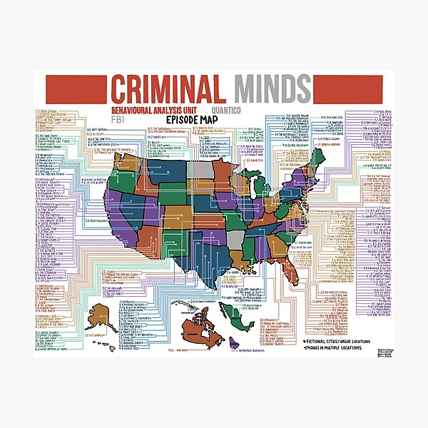 Criminal Minds Episode Map Photographic Print