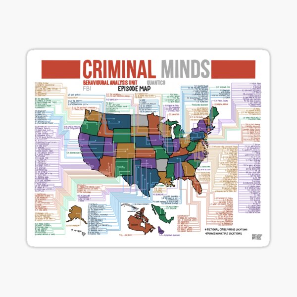 Criminal Minds Episode Map Sticker